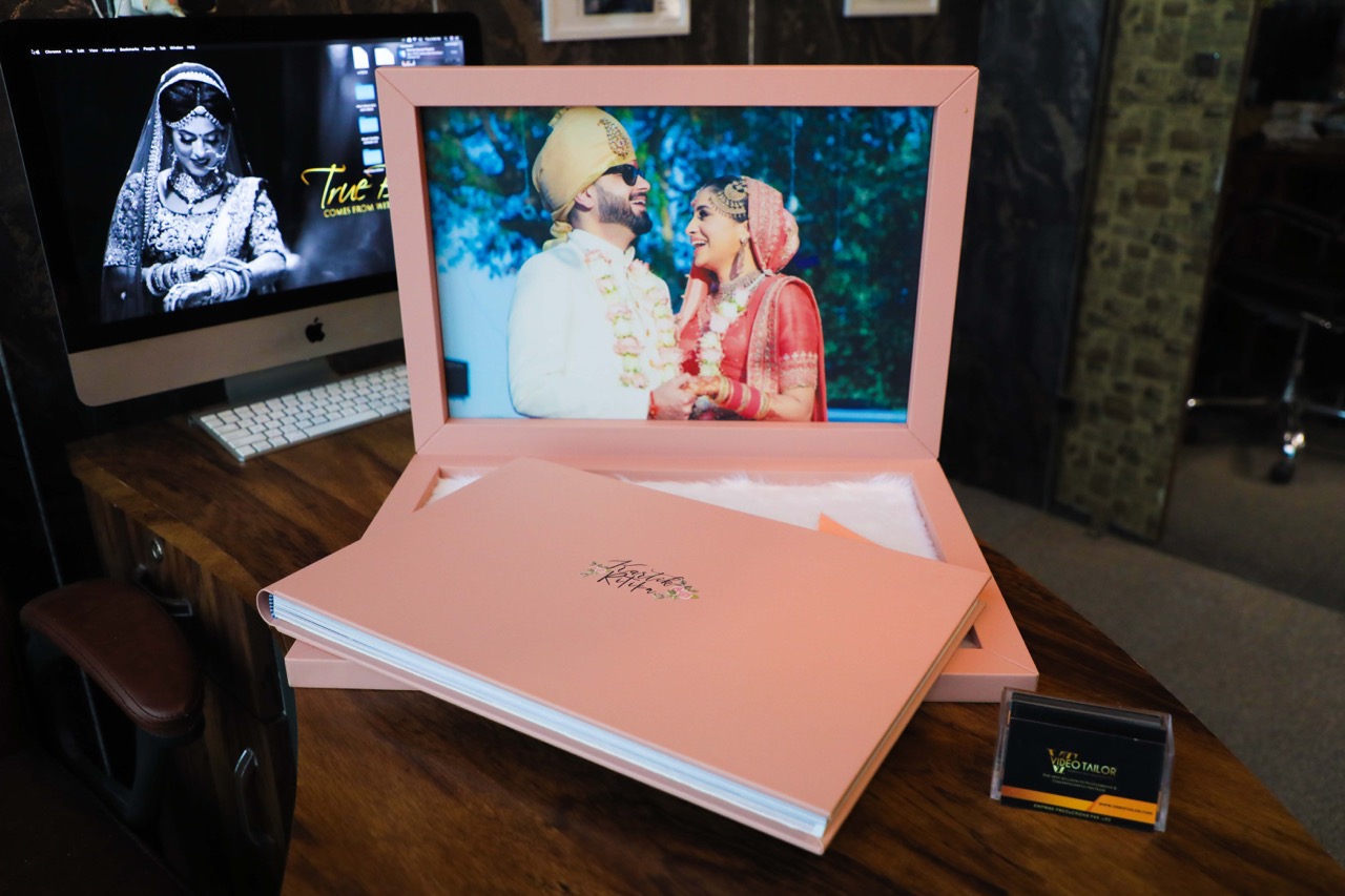 peach fur wedding album
