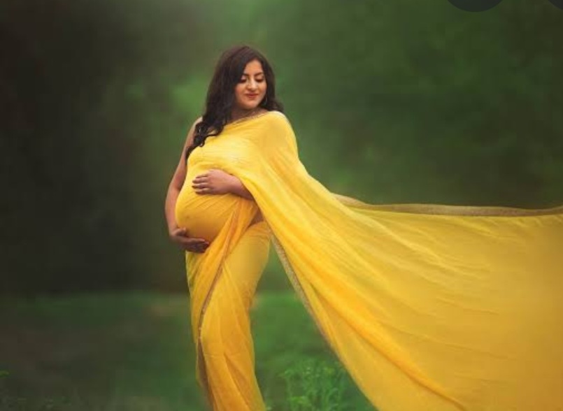 saree-Outfit Ideas for Maternity Photoshoot (8)